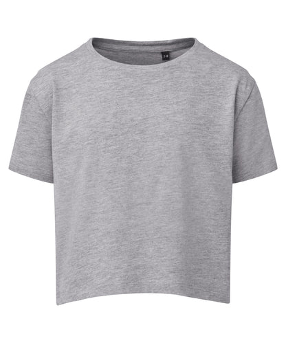 Tryck din logga på T-shirts från TriDri - Anpassa TriDri boxy t-shirt för barn i färgen Ljunggrå för företag, föreningar och privatpersoner