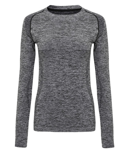 Tryck din logga på T-shirts från TriDri - Anpassa Dam TriDri sömlös '3D fit' långärmad topp med multisportprestanda i färgen för företag, föreningar och privatpersoner