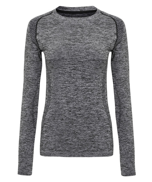 Tryck din logga på T-shirts från TriDri - Anpassa Dam TriDri sömlös '3D fit' långärmad topp med multisportprestanda i färgen för företag, föreningar och privatpersoner