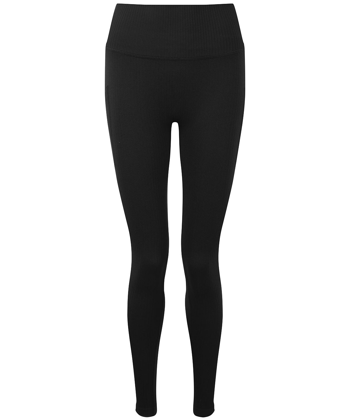 Tryck din logga på Leggings från TriDri - Anpassa Dam TriDri ribbade sömlösa multisportleggings med 3D-passform i färgen Svart för företag, föreningar och privatpersoner