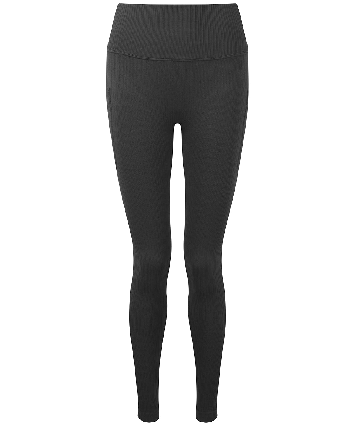 Tryck din logga på Leggings från TriDri - Anpassa Dam TriDri ribbade sömlösa multisportleggings med 3D-passform i färgen Mörkgrå för företag, föreningar och privatpersoner
