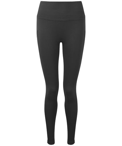 Tryck din logga på Leggings från TriDri - Anpassa Dam TriDri ribbade sömlösa multisportleggings med 3D-passform i färgen Mörkgrå för företag, föreningar och privatpersoner