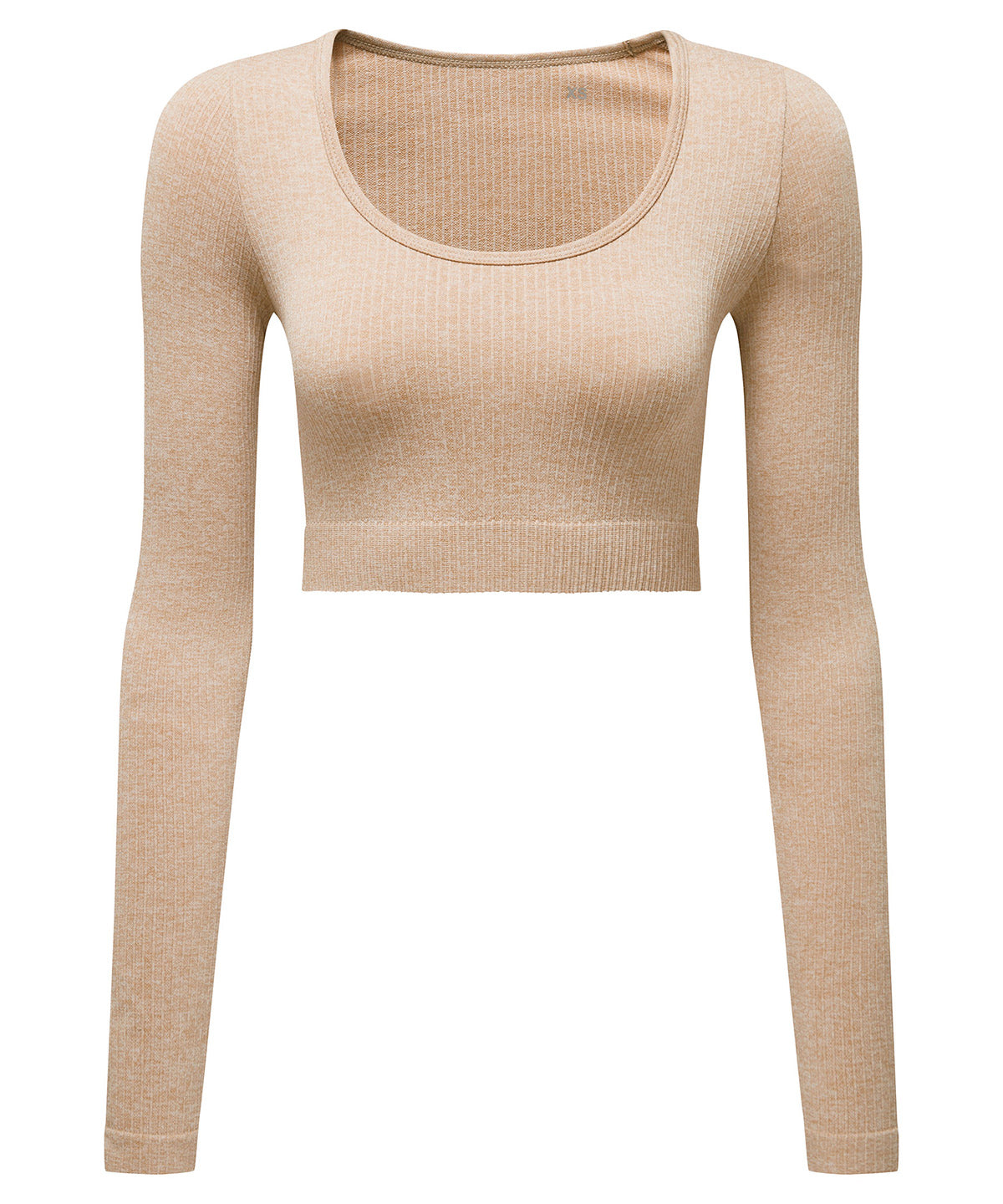 Tryck din logga på T-shirts från TriDri - Anpassa Dam TriDri ribbad sömlös '3D Figursydd' crop top i färgen Naturligt för företag, föreningar och privatpersoner