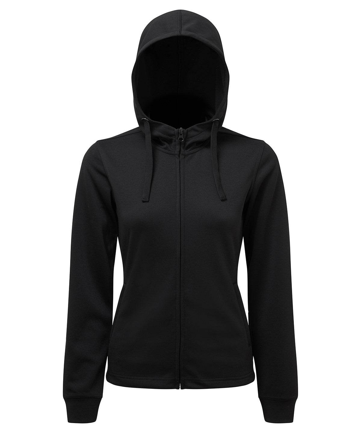 Tryck din logga på Hoodies från TriDri - Anpassa Dam TriDri - Spun Dyed Hoodie med Dragkedja i färgen Svart 2XL för företag, föreningar och privatpersoner