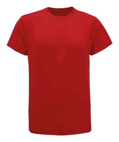 Tryck din logga på T-shirts från TriDri - Anpassa TriDri t-shirt med återvunnen prestanda i färgen Mellan röd för företag, föreningar och privatpersoner