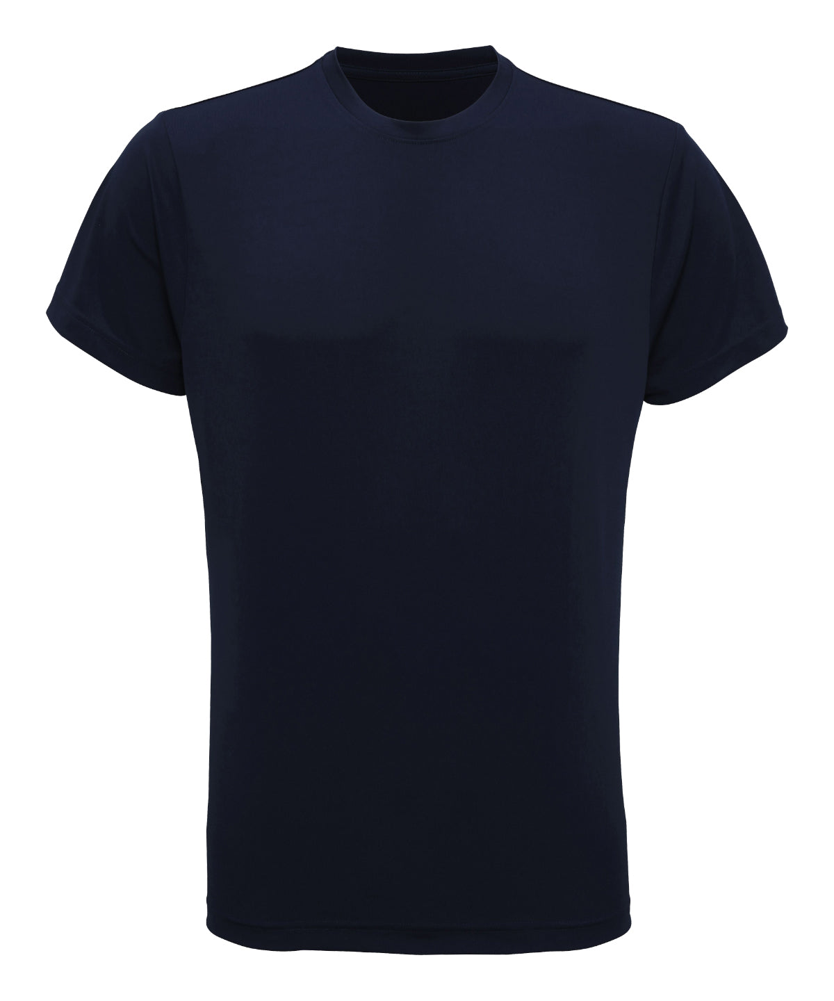Tryck din logga på T-shirts från TriDri - Anpassa TriDri t-shirt med återvunnen prestanda i färgen Marinblå för företag, föreningar och privatpersoner