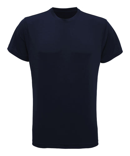 Tryck din logga på T-shirts från TriDri - Anpassa TriDri t-shirt med återvunnen prestanda i färgen Marinblå för företag, föreningar och privatpersoner