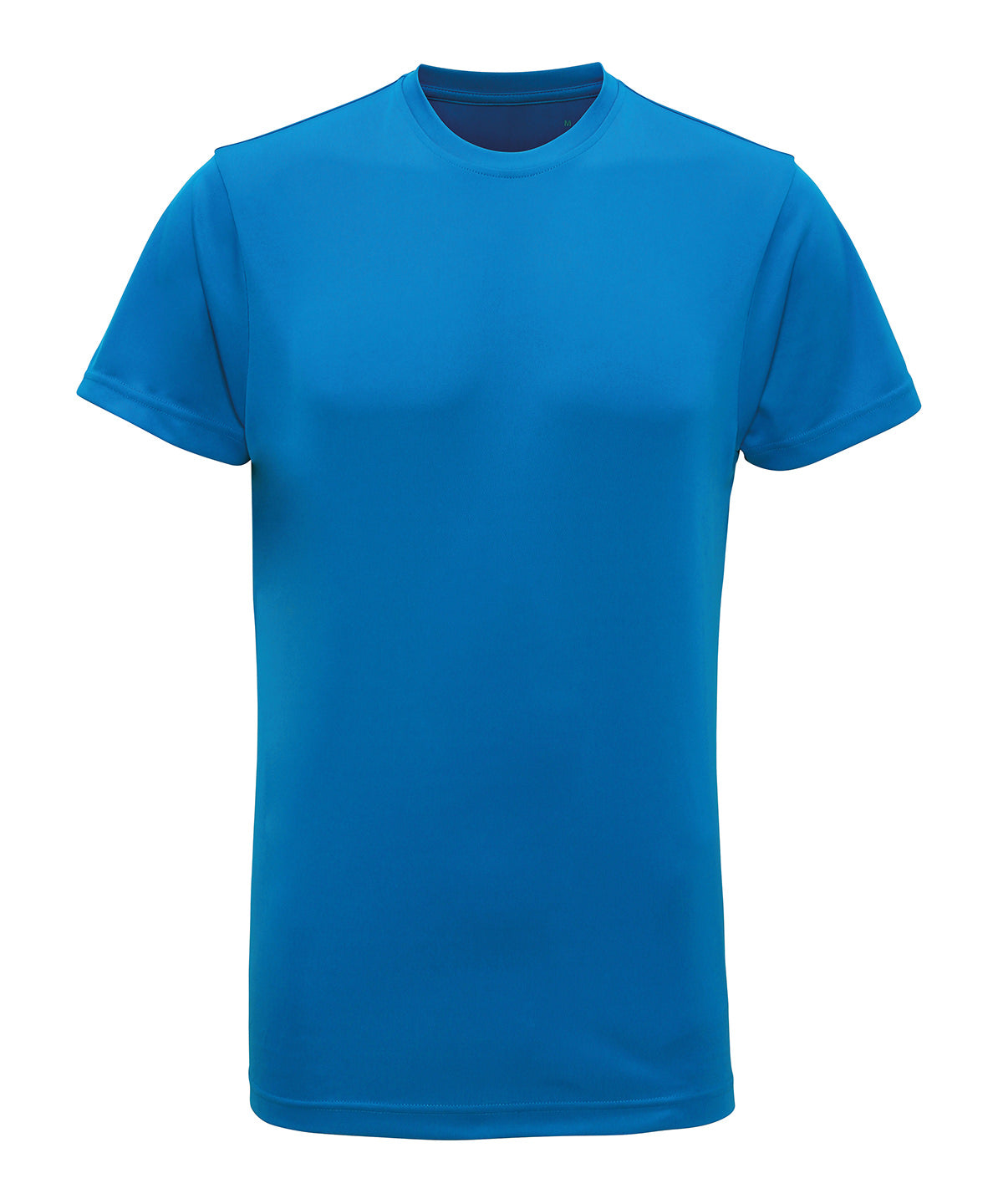 Tryck din logga på T-shirts från TriDri - Anpassa TriDri t-shirt med återvunnen prestanda i färgen Safir för företag, föreningar och privatpersoner