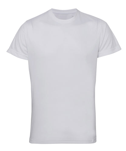 Tryck din logga på T-shirts från TriDri - Anpassa TriDri t-shirt med återvunnen prestanda i färgen Vit för företag, föreningar och privatpersoner