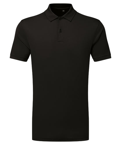 Tryck din logga på Piké från TriDri - Anpassa TriDri Textured Recycled Polo i färgen Svart för företag, föreningar och privatpersoner