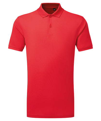 Tryck din logga på Piké från TriDri - Anpassa TriDri Textured Recycled Polo i färgen Mellan röd för företag, föreningar och privatpersoner