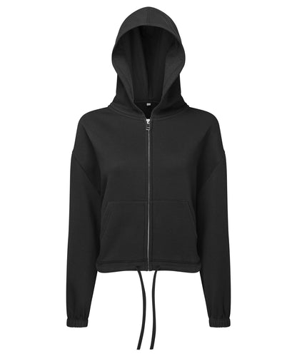 Tryck din logga på Hoodies från TriDri - Anpassa Dam TriDri - Återvunnen Huvtröja med Dragkedja i färgen Svart för företag, föreningar och privatpersoner