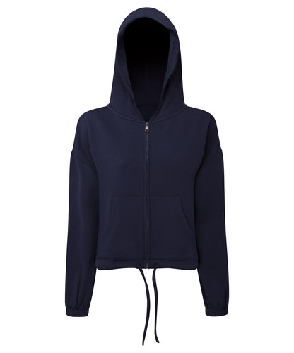 Tryck din logga på Hoodies från TriDri - Anpassa Dam TriDri - Återvunnen Huvtröja med Dragkedja i färgen Marinblå för företag, föreningar och privatpersoner