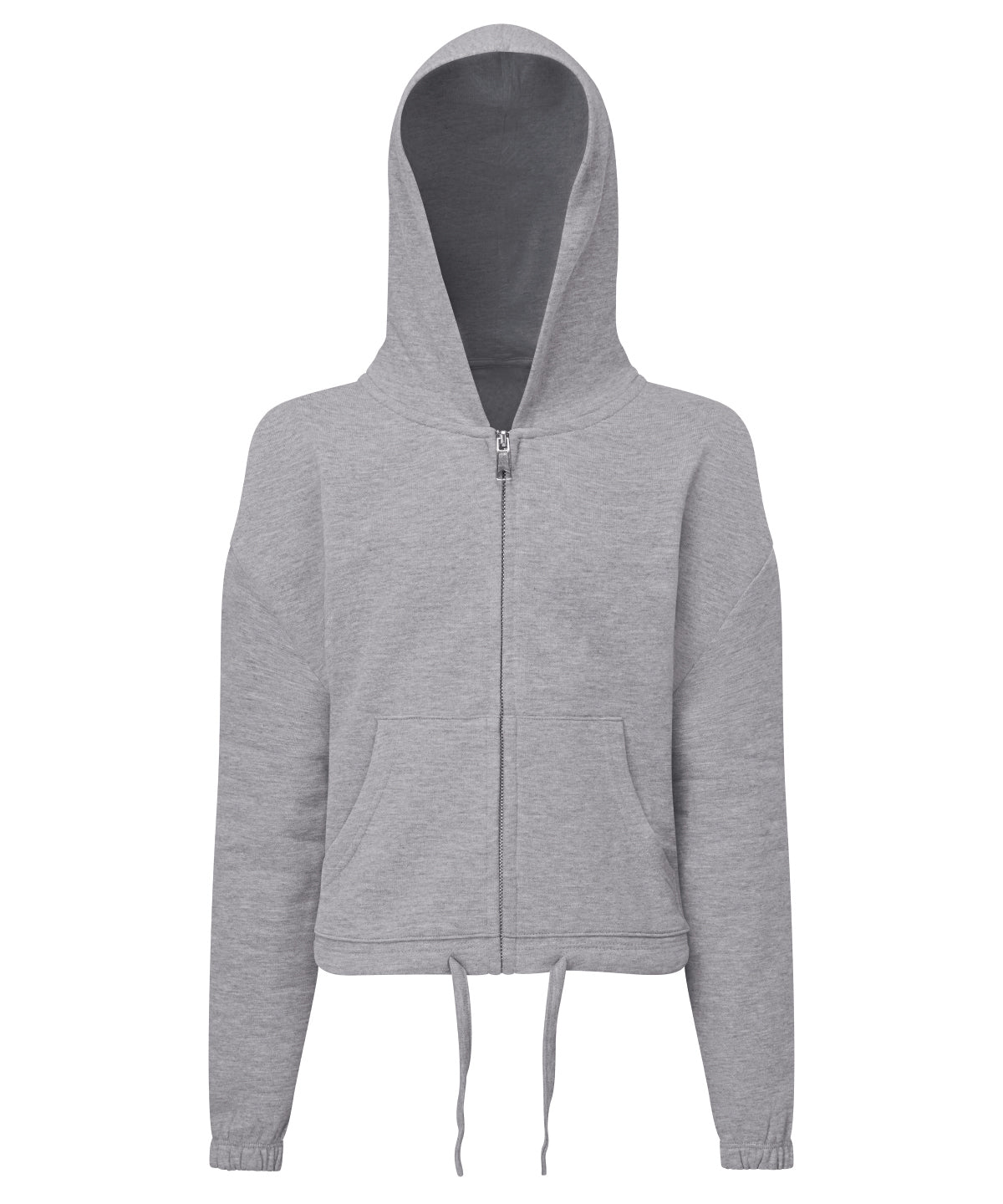Tryck din logga på Hoodies från TriDri - Anpassa TriDri - Barn återvunnen cropped oversize hoodie med dragkedja i färgen Ljunggrå för företag, föreningar och privatpersoner