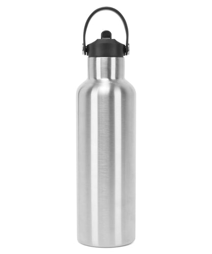 Tryck din logga på Flaskor från TriDri - Anpassa TriDri Vacuum sportvattenflaska med flip-up sugrör i färgen Mellangrå One Size för företag, föreningar och privatpersoner