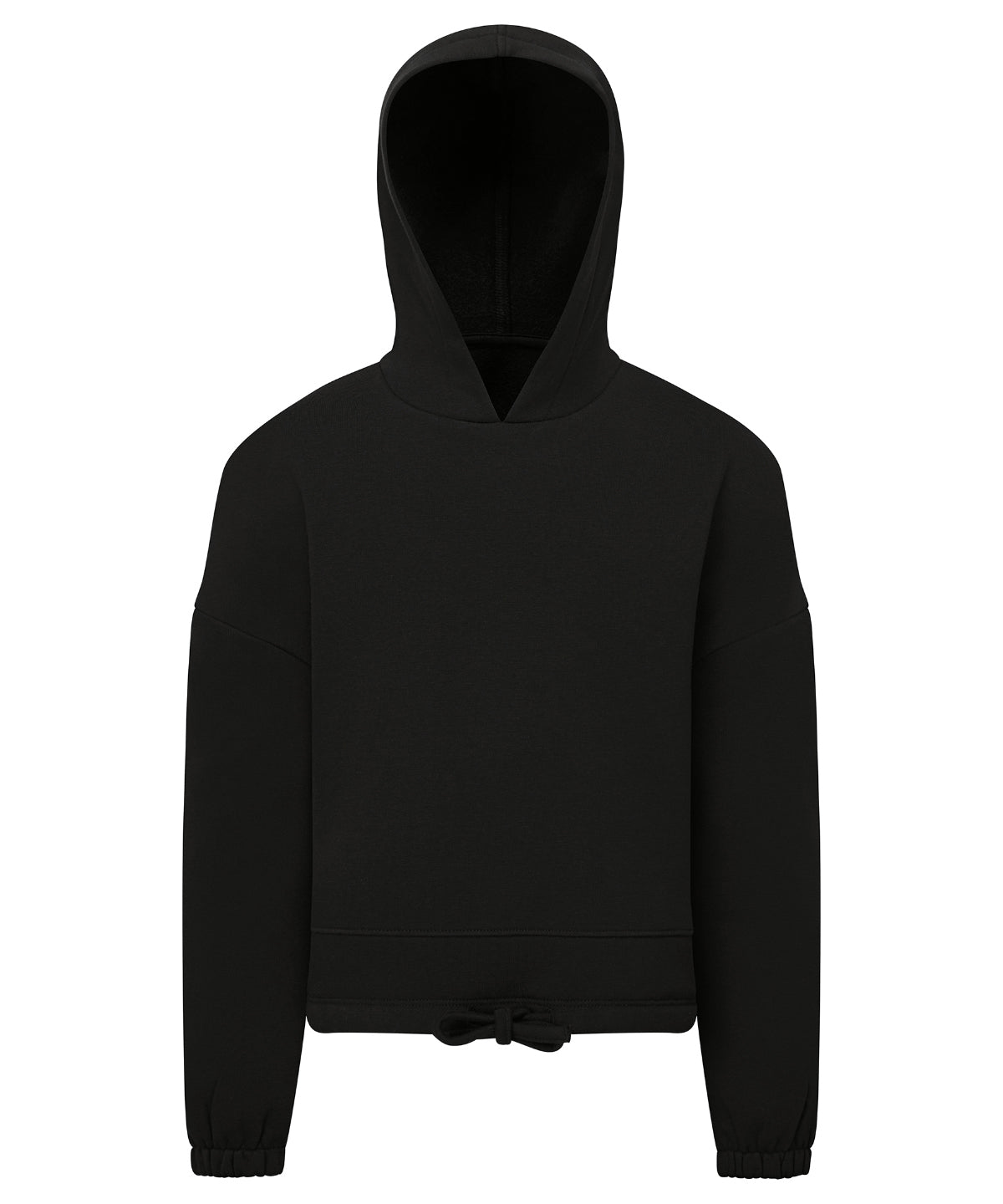 Tryck din logga på Hoodies från TriDri - Anpassa TriDri - Barn Återvunnen Cropped Oversize Hoodie i färgen Svart för företag, föreningar och privatpersoner