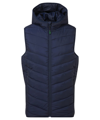 Tryck din logga på Termovästar från 2786 - Anpassa Taurus vadderad bodywarmer av återvunnet material i färgen Marinblå för företag, föreningar och privatpersoner