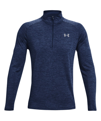 Tryck din logga på Överdelar för sport från Under Armour - Anpassa Tech 2.0 1/2 zip långärmad i färgen Marinblå för företag, föreningar och privatpersoner