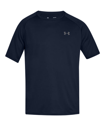 Tryck din logga på T-shirts från Under Armour - Anpassa Tech kortärmad i färgen Marinblå för företag, föreningar och privatpersoner