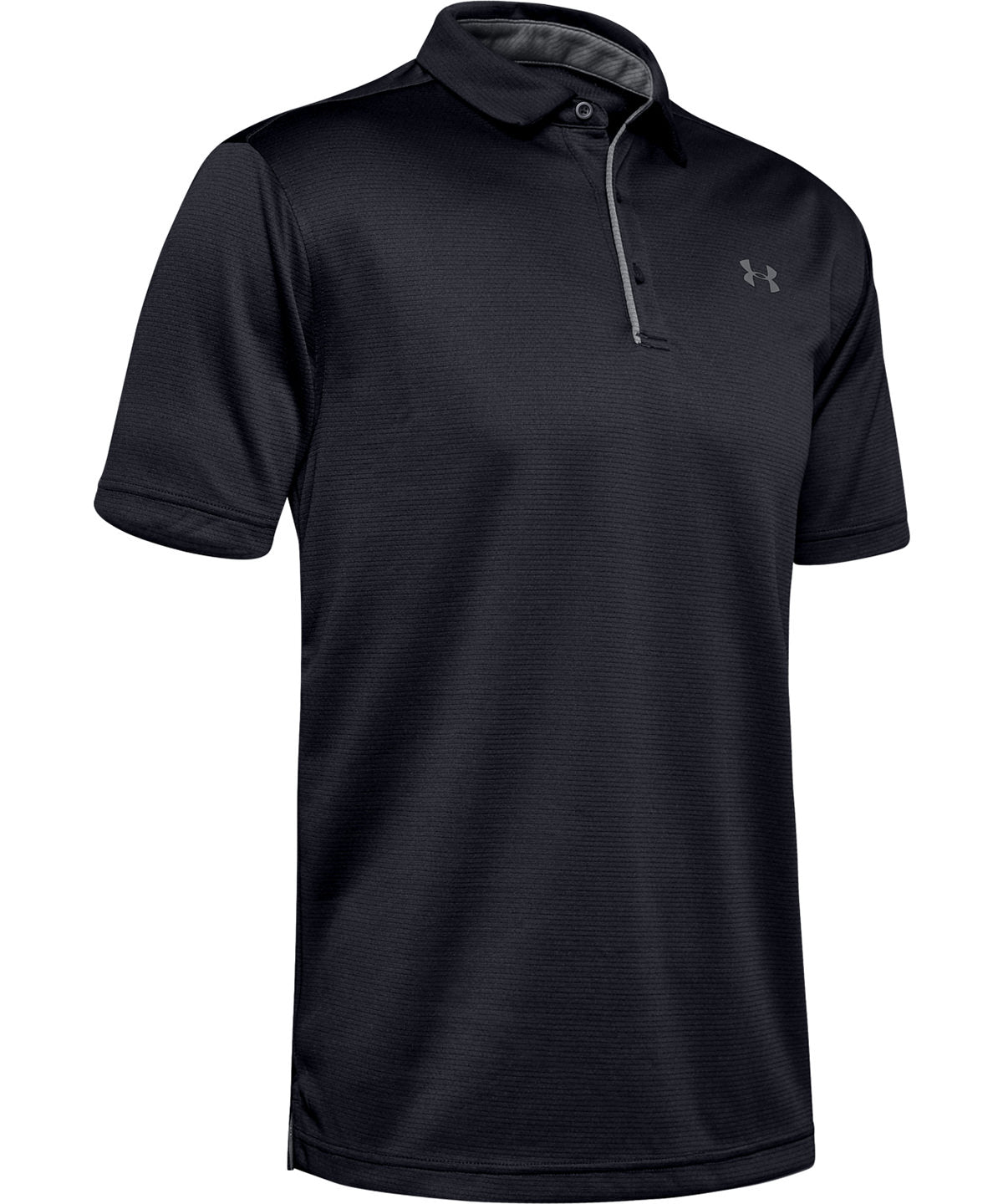Tryck din logga på Piké från Under Armour - Anpassa UA Tech Polo i färgen Svart för företag, föreningar och privatpersoner