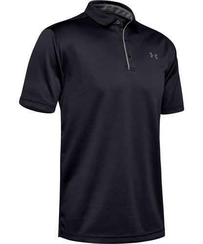 Tryck din logga på Piké från Under Armour - Anpassa UA Tech Polo i färgen Svart för företag, föreningar och privatpersoner