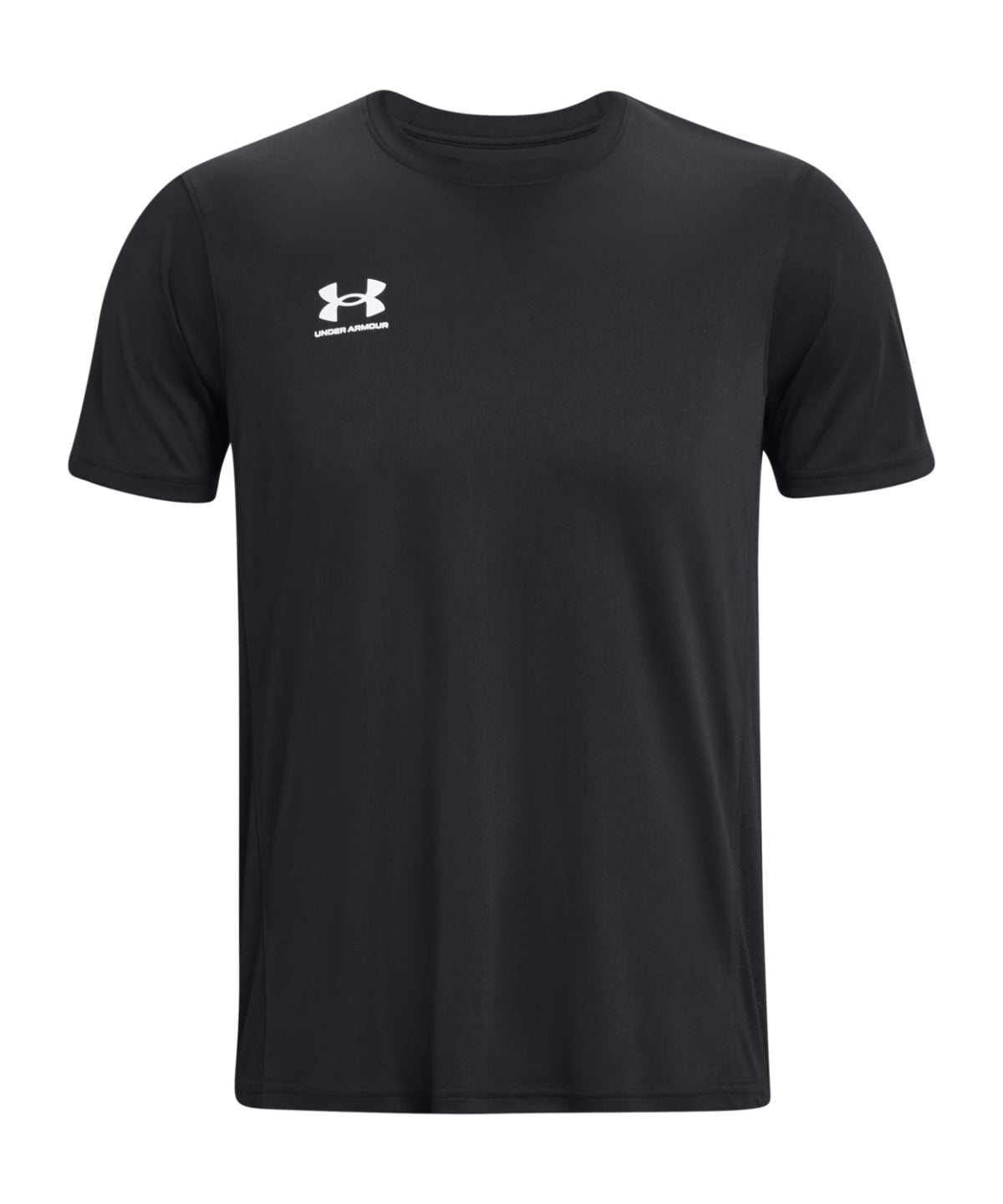 Tryck din logga på T-shirts från Under Armour - Anpassa UA Challenger Training kortärmad för herrar i färgen Svart för företag, föreningar och privatpersoner