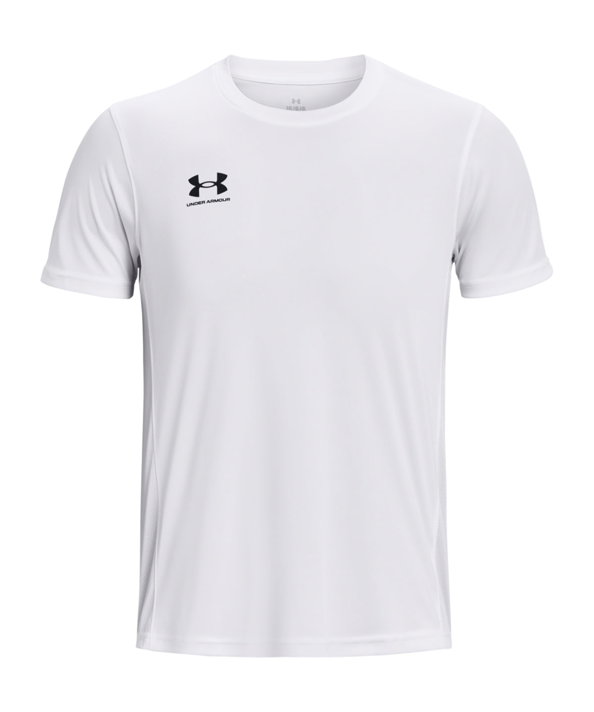 Tryck din logga på T-shirts från Under Armour - Anpassa UA Challenger Training kortärmad för herrar i färgen Vit för företag, föreningar och privatpersoner