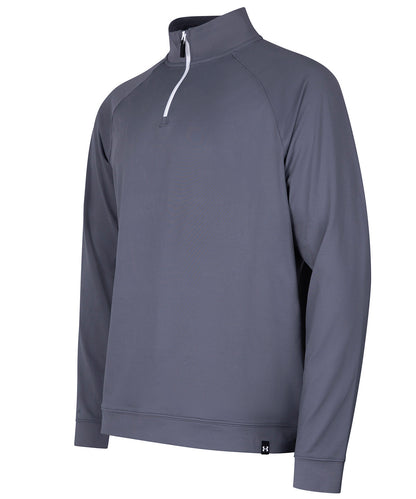 Tryck din logga på Fleece från Under Armour Golf - Anpassa UA mellanlager QZ LB i färgen Mörkgrå för företag, föreningar och privatpersoner