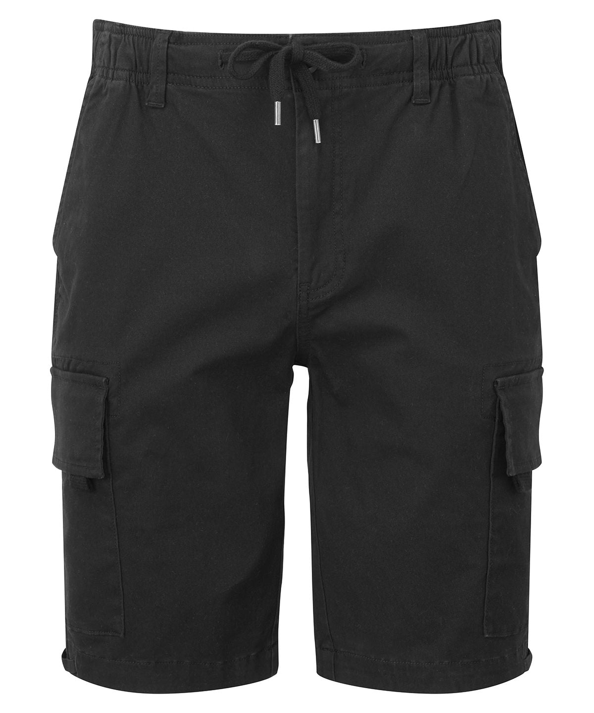 Tryck din logga på Shorts från Wombat - Anpassa Cargo utility shorts med dragsko för herrar i färgen Svart för företag, föreningar och privatpersoner