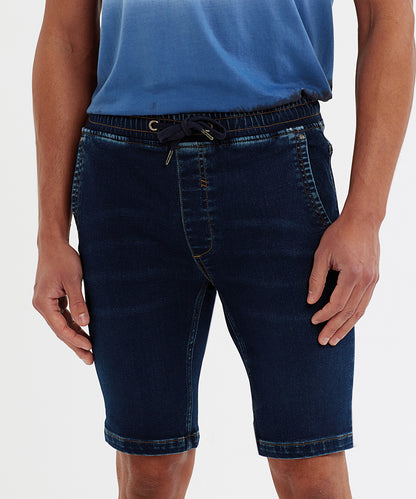 Tryck din logga på Shorts från Wombat - Anpassa Shorts med dragsko i denim för herrar i färgen för företag, föreningar och privatpersoner