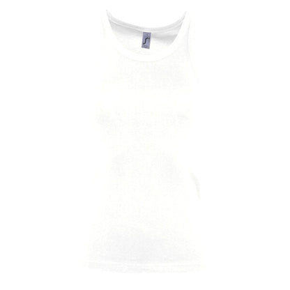 Tryck din logga på från Impala Print Shop - Anpassa SOL'S SOL'S Ladies Jane Tank Top 11475 i färgen Vitt för företag, föreningar och privatpersoner