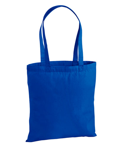 Tryck din logga på Väskor från Westford Mill - Anpassa Premium Cotton Tote i färgen Royal One Size för företag, föreningar och privatpersoner