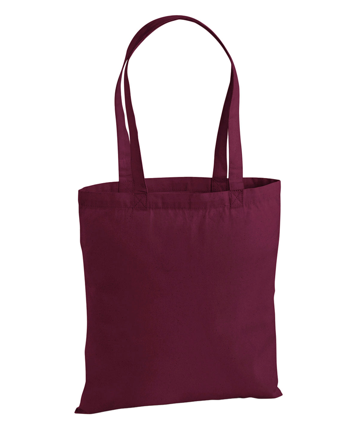 Tryck din logga på Väskor från Westford Mill - Anpassa Premium Cotton Tote i färgen Burgundy One Size för företag, föreningar och privatpersoner