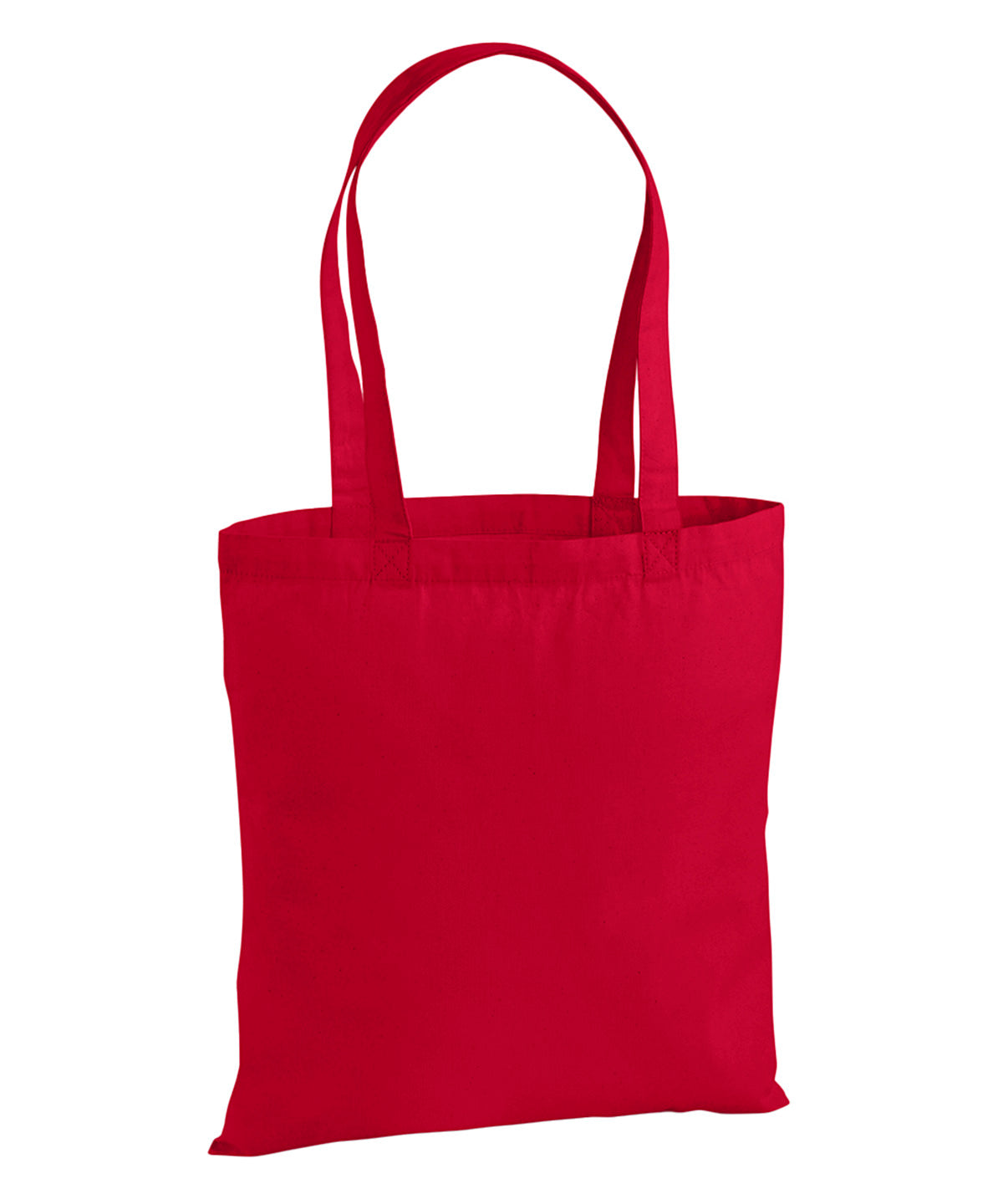 Tryck din logga på Väskor från Westford Mill - Anpassa Premium Cotton Tote i färgen Mellan röd One Size för företag, föreningar och privatpersoner