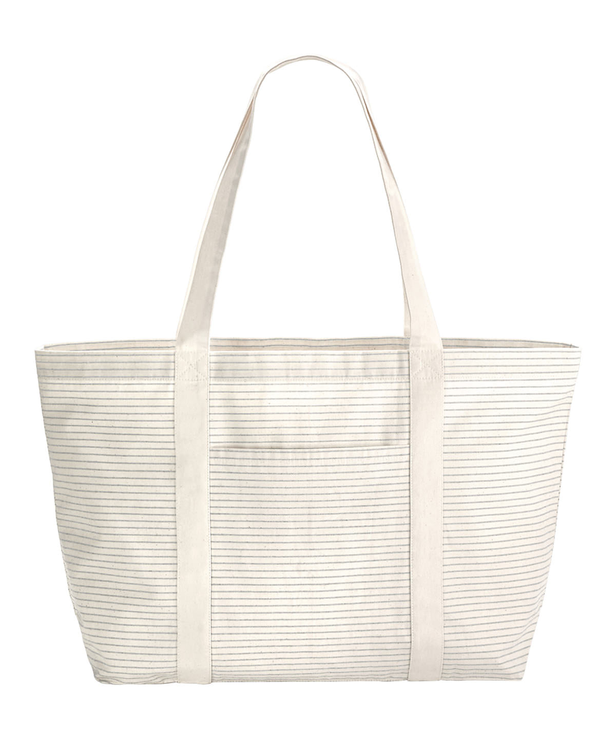 Tryck din logga på Väskor från Westford Mill - Anpassa EarthAware Organic Breton Stripe Shopper i färgen Mellangrå One Size för företag, föreningar och privatpersoner