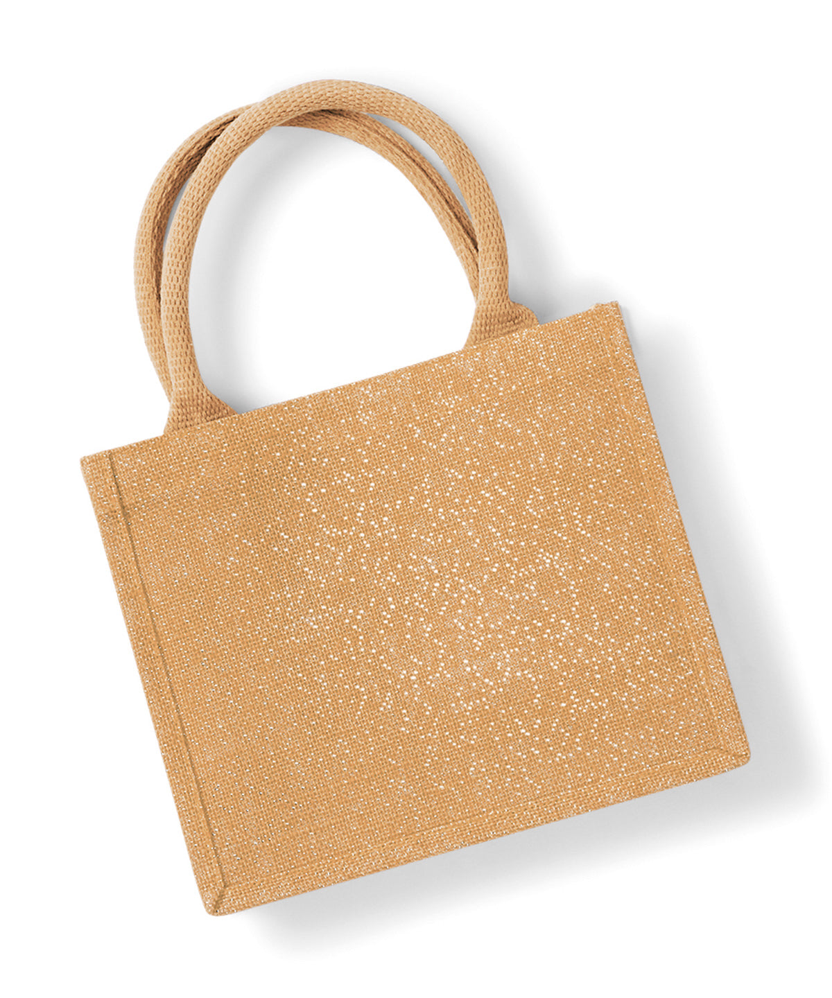 Tryck din logga på Väskor från Westford Mill - Anpassa Shimmer Jute Mini Gift Medic i färgen för företag, föreningar och privatpersoner