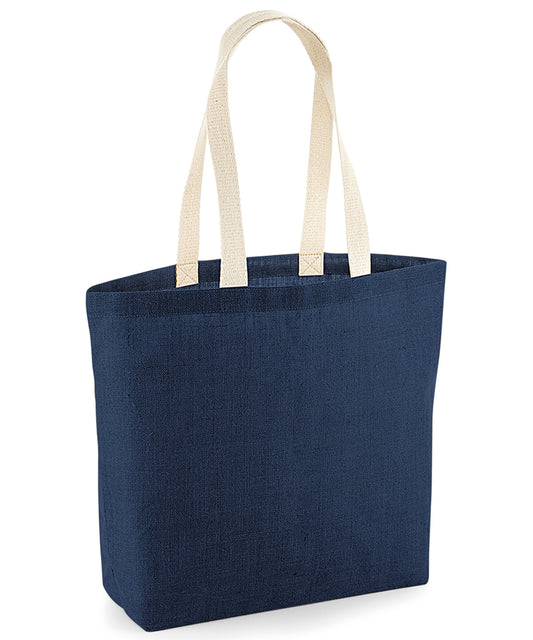 Tryck din logga på Väskor från Westford Mill - Anpassa Unlaminated Jute Shopper i färgen för företag, föreningar och privatpersoner
