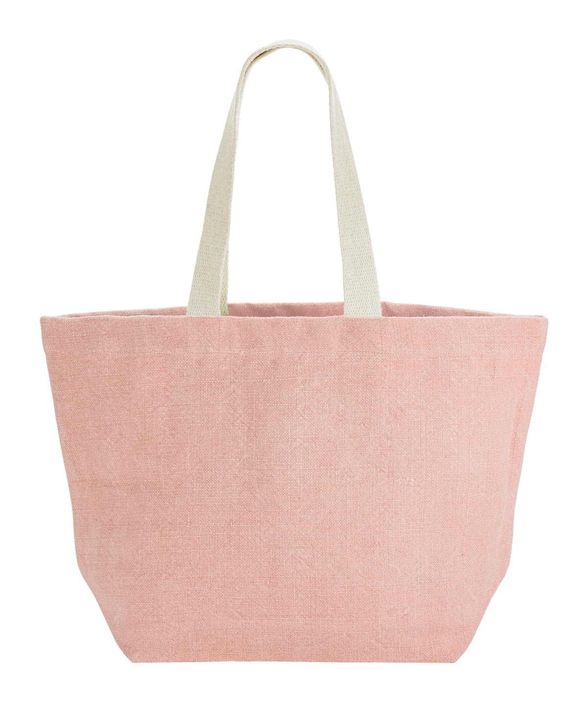 Tryck din logga på Väskor från Westford Mill - Anpassa Softwashed Jute Beach Bag i färgen Mellanrosa One Size för företag, föreningar och privatpersoner