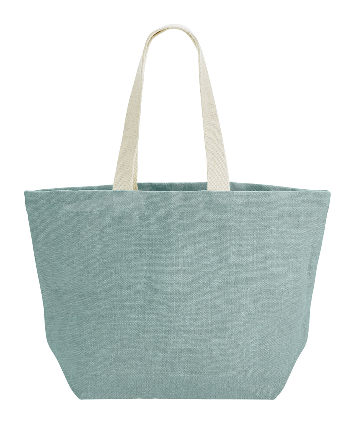 Tryck din logga på Väskor från Westford Mill - Anpassa Softwashed Jute Beach Bag i färgen Ljusblå One Size för företag, föreningar och privatpersoner