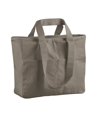 Tryck din logga på Väskor från Westford Mill - Anpassa Dual-Handle Cargo Bag i färgen Mellangrå One Size för företag, föreningar och privatpersoner