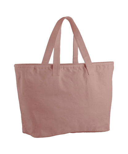 Tryck din logga på Väskor från Westford Mill - Anpassa Oversized Heavy Canvas Tote i färgen Mellanrosa One Size för företag, föreningar och privatpersoner