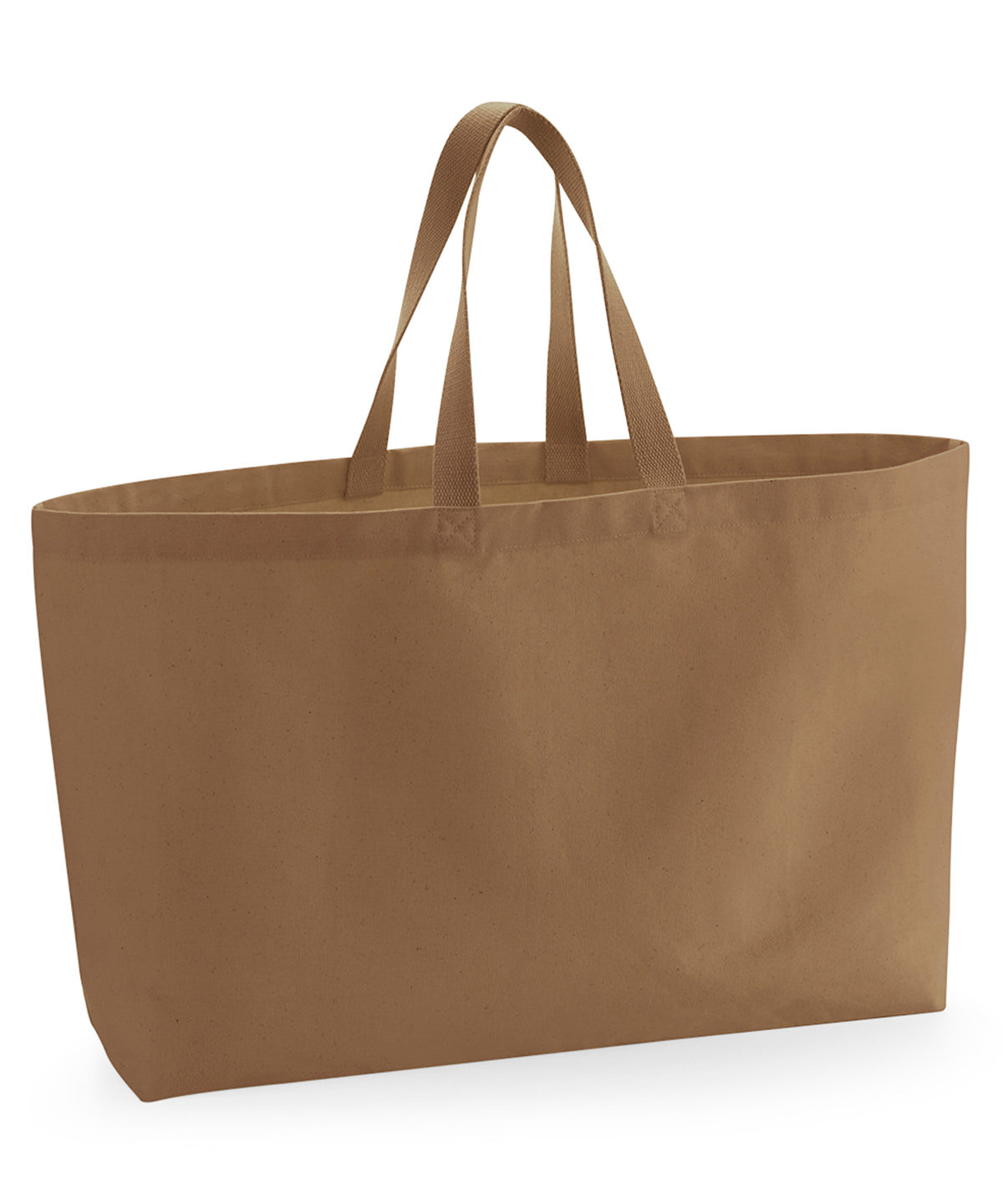 Tryck din logga på Väskor från Westford Mill - Anpassa Oversized Canvas Tote i färgen Ljusbrun One Size för företag, föreningar och privatpersoner
