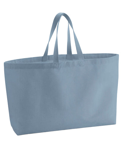 Tryck din logga på Väskor från Westford Mill - Anpassa Oversized Canvas Tote i färgen Mellanblå One Size för företag, föreningar och privatpersoner