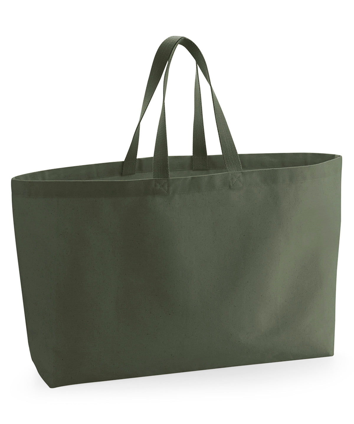 Tryck din logga på Väskor från Westford Mill - Anpassa Oversized Canvas Tote i färgen Oliv One Size för företag, föreningar och privatpersoner