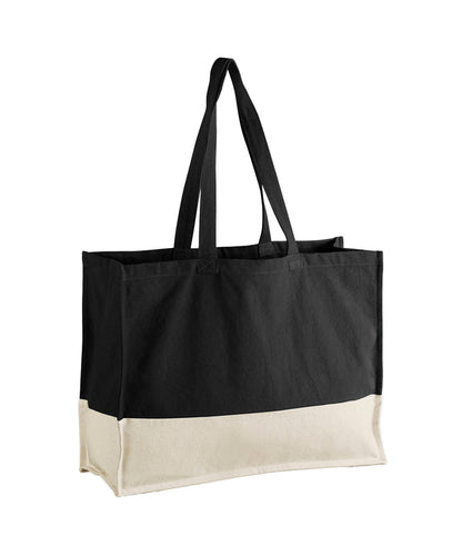 Tryck din logga på Väskor från Westford Mill - Anpassa EarthAware Organic Contrast Shopper i färgen Svart One Size för företag, föreningar och privatpersoner