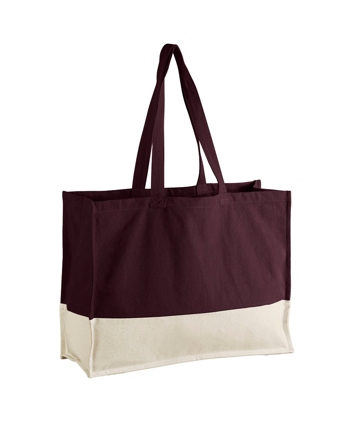 Tryck din logga på Väskor från Westford Mill - Anpassa EarthAware Organic Contrast Shopper i färgen Mörkröd One Size för företag, föreningar och privatpersoner
