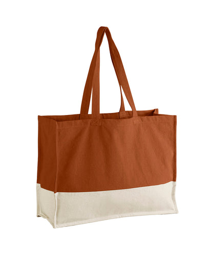Tryck din logga på Väskor från Westford Mill - Anpassa EarthAware Organic Contrast Shopper i färgen Mellan Orange One Size för företag, föreningar och privatpersoner