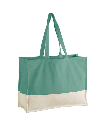 Tryck din logga på Väskor från Westford Mill - Anpassa EarthAware Organic Contrast Shopper i färgen Mörkgrön One Size för företag, föreningar och privatpersoner