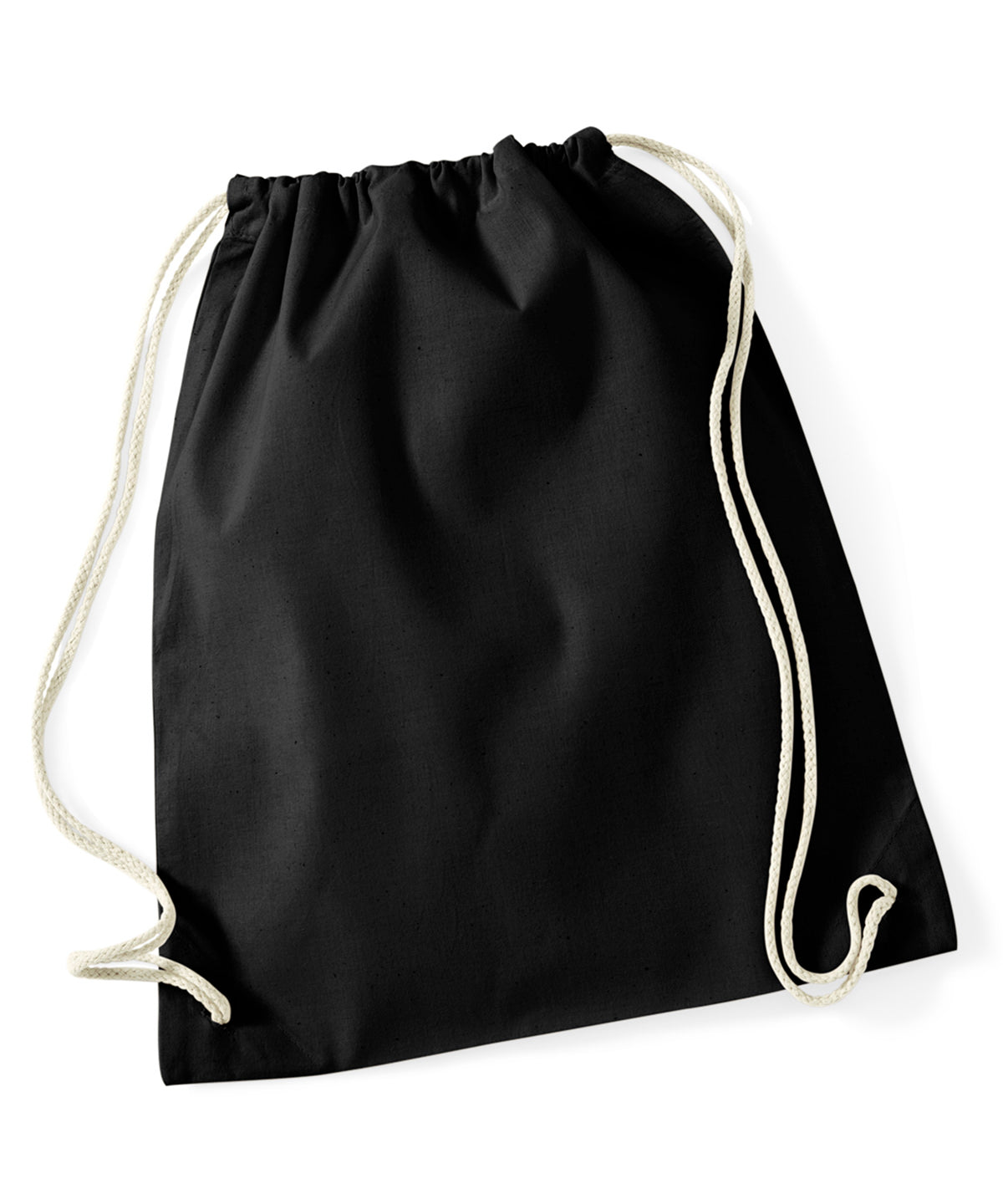 Tryck din logga på Väskor från Westford Mill - Anpassa Recycled Cotton Gymsac i färgen Svart One Size för företag, föreningar och privatpersoner