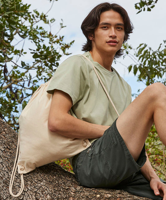 Tryck din logga på Väskor från Westford Mill - Anpassa Recycled Cotton Gymsac i färgen för företag, föreningar och privatpersoner